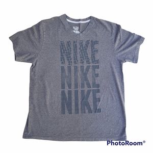 NIKE | Gray V-Neck Tee | Size XL